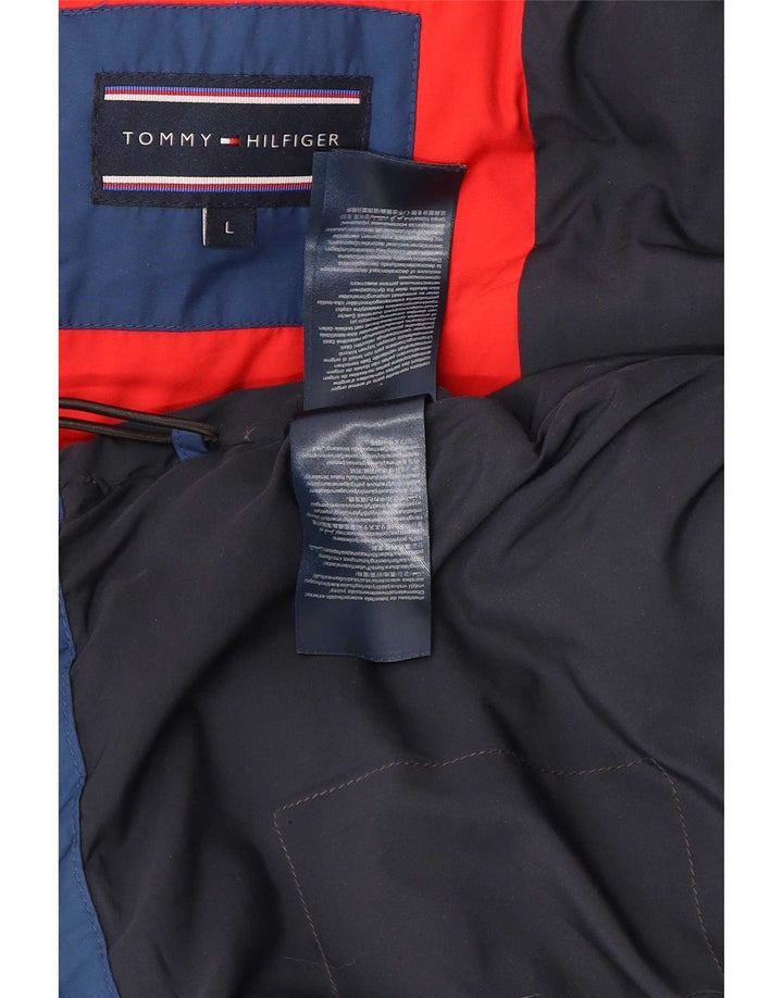Tommy Hilfiger Ανδρικό μπουφάν με κουκούλα UK 40 Large Blue Polyester