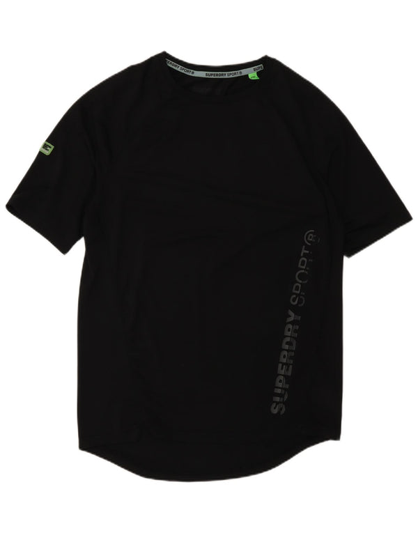 Superdry Mens Lash Graphic T-Shirt Top Small Black Polyester