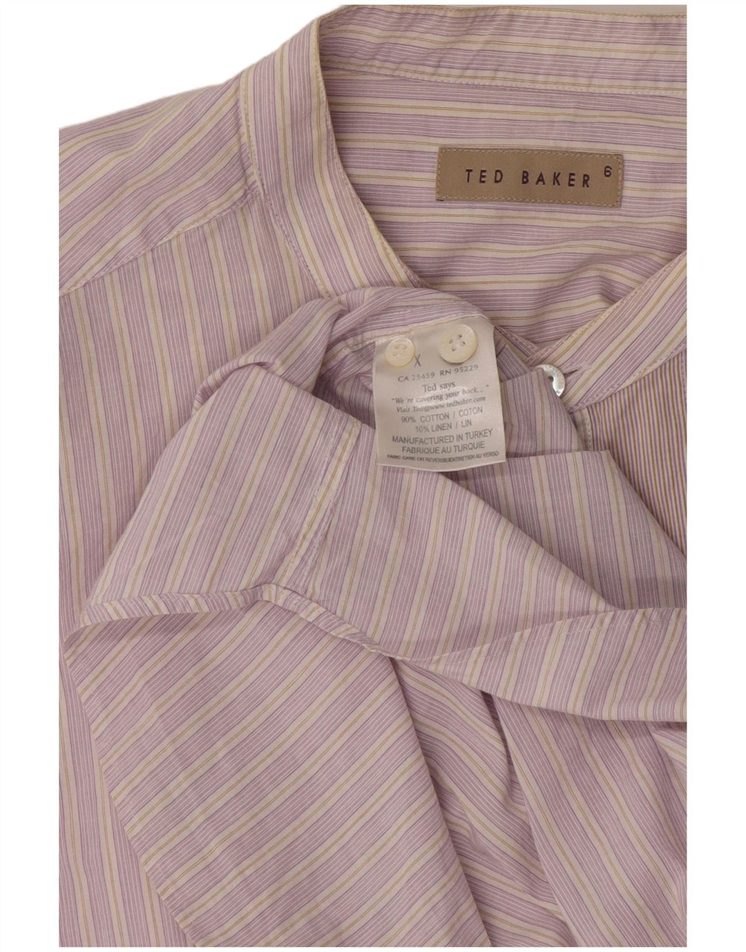 Ανδρικό πουκάμισο Ted Baker Νούμερο 6 2XL Ροζ ριγέ βαμβακερό