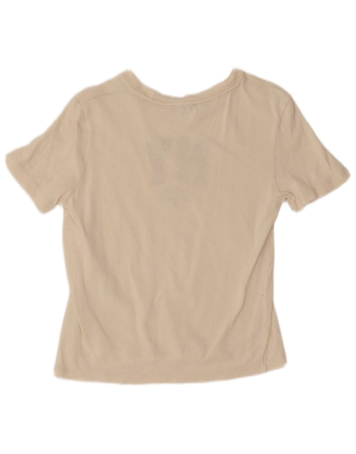 Zara Γυναικείο γραφικό T-Shirt Top UK 12 Medium White
