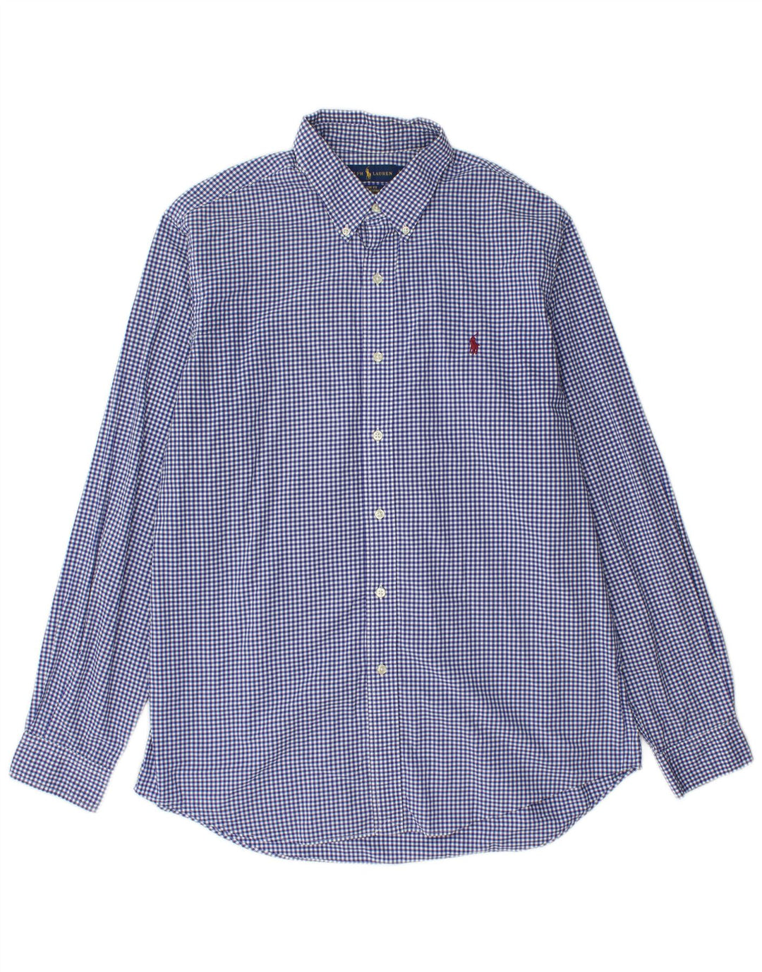 RALPH LAUREN Ανδρικό πουκάμισο Classic Fit Large Blue Gingham Cotton