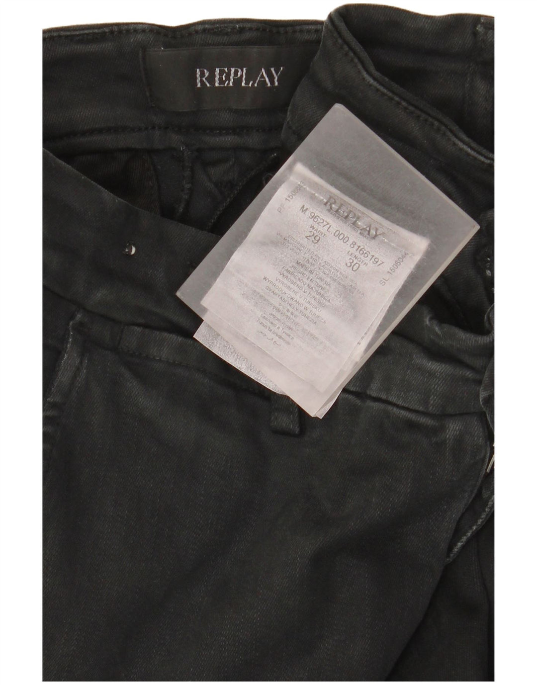Replay Ανδρικό Zeumar Slim Jeans W29 L30 Μαύρο βαμβακερό