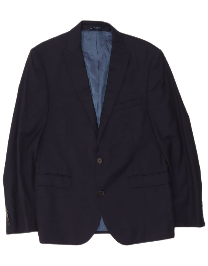 Dkny Ανδρικό σακάκι σακάκι με 2 κουμπιά IT 52 XL Navy Blue Wool