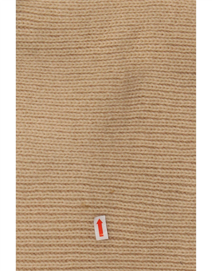 VINTAGE Γυναικείο πουλόβερ με ρολό λαιμόκοψη UK 12 Ακρυλικό μεσαίο μπεζ ριγέ