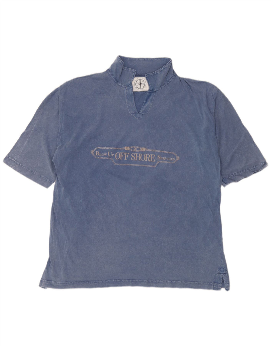 Vintage Ανδρικό γραφικό T-Shirt Top Large Blue