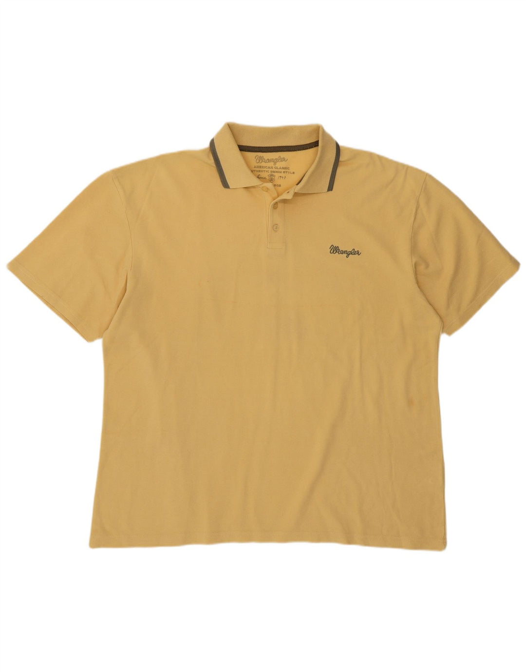WRANGLER Mens Polo Shirt XL Yellow Cotton