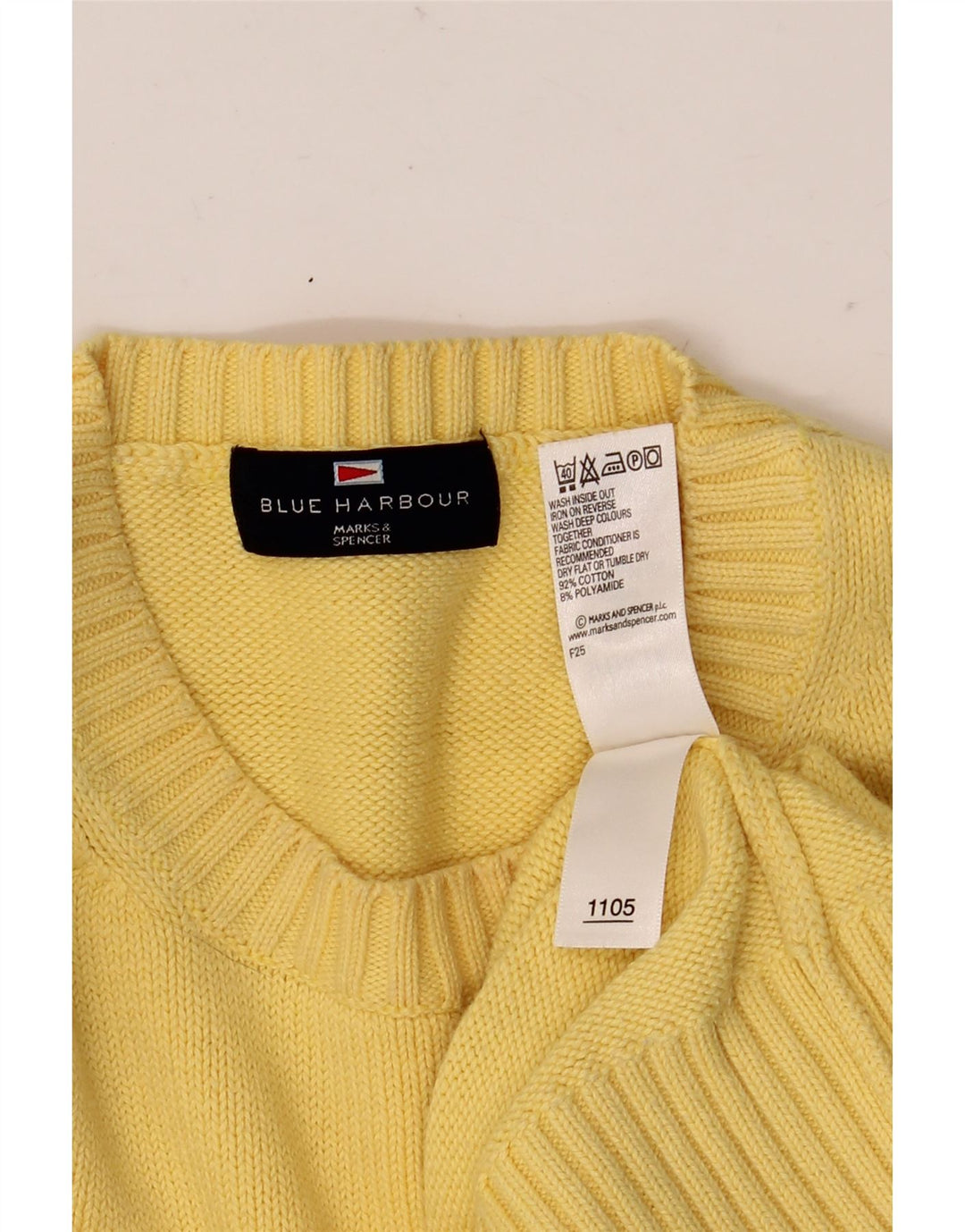 Ανδρικό πουλόβερ Marks & Spencer Blue Harbor Crew Neck Jumper Medium Yellow