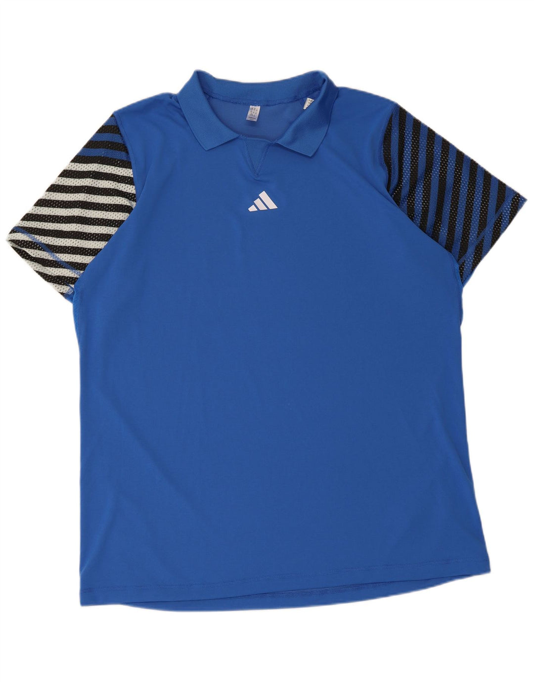 Adidas Ανδρικό Πόλο Μπλουζάκι 2XL Μπλε Ριγέ Πολυεστέρας