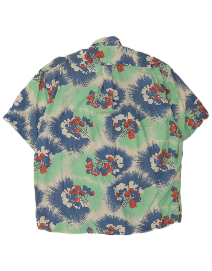 Ανδρικό κοντομάνικο πουκάμισο UNIFORM XL Πράσινο φλοράλ βαμβακερό