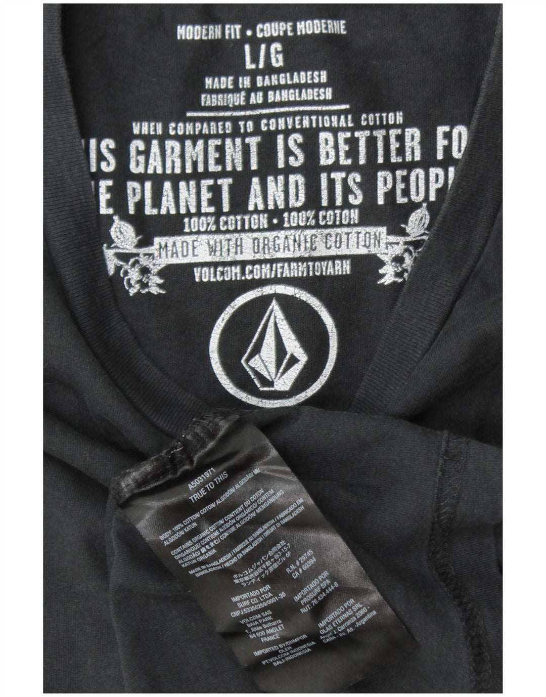 VOLCOM Ανδρικό T-Shirt Μοντέρνα Εφαρμογή γραφικό Τοπ μεγάλο μαύρο βαμβακερό