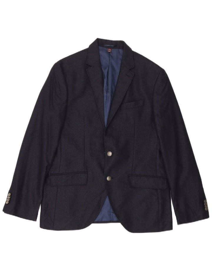 MARKS & SPENCER Ανδρικό μπλέιζερ με 2 κουμπιά μπουφάν UK 40 Medium Navy Blue Wool