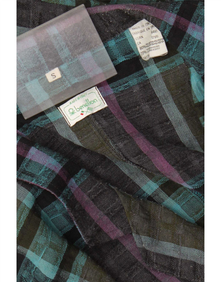 Benetton Ανδρικό σακάκι με 2 κουμπιά UK 36 Small Blue Check Polyester