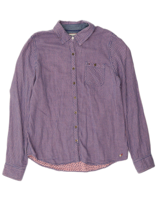 Tommy Hilfiger Γυναικείο Φανελένιο πουκάμισο UK 10 Small Blue Gingham Cotton
