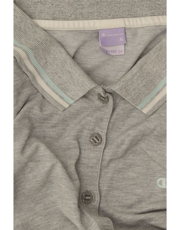 Champion Womens Heritage Fit Polo Shirt XL Grey