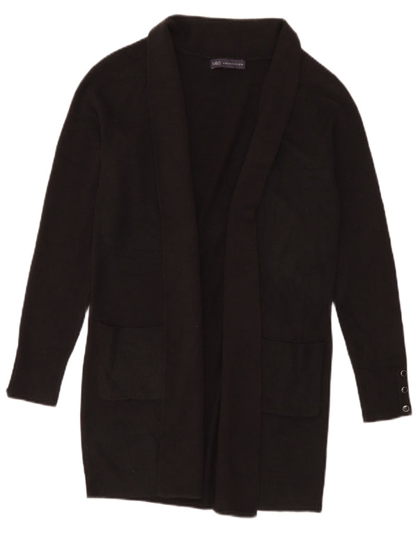 Marks & Spencer Γυναικείο Longline ανοιχτό πουλόβερ ζακέτα UK 8 Small Black