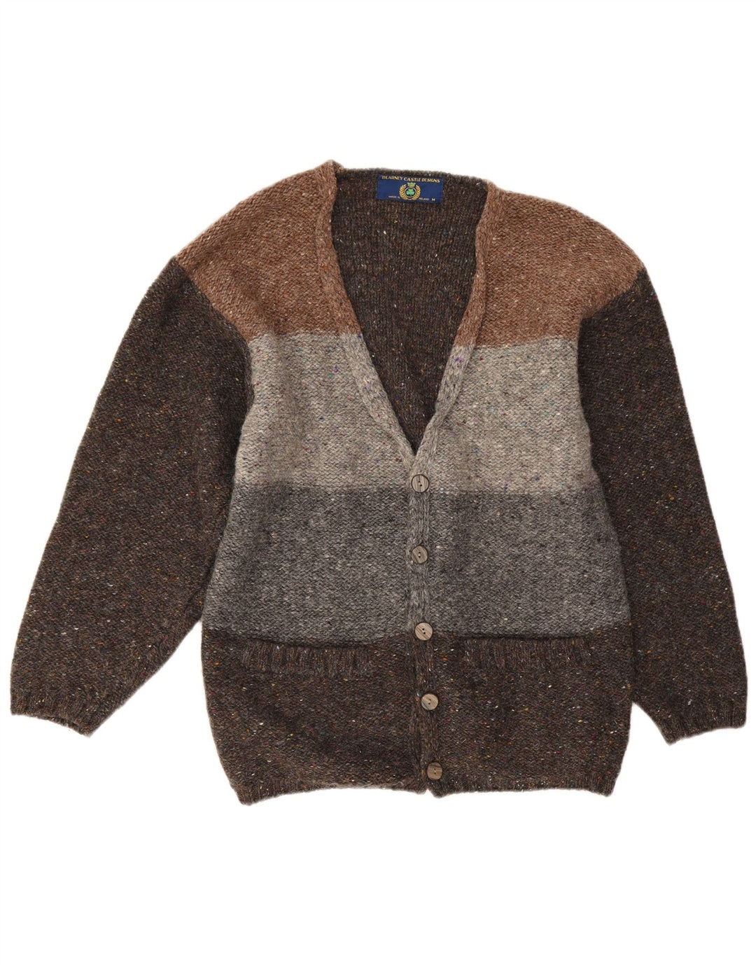 Ανδρικό πουλόβερ με ζακέτα Blarney Castle, μεσαίο γκρι χρώμα, νέο μαλλί