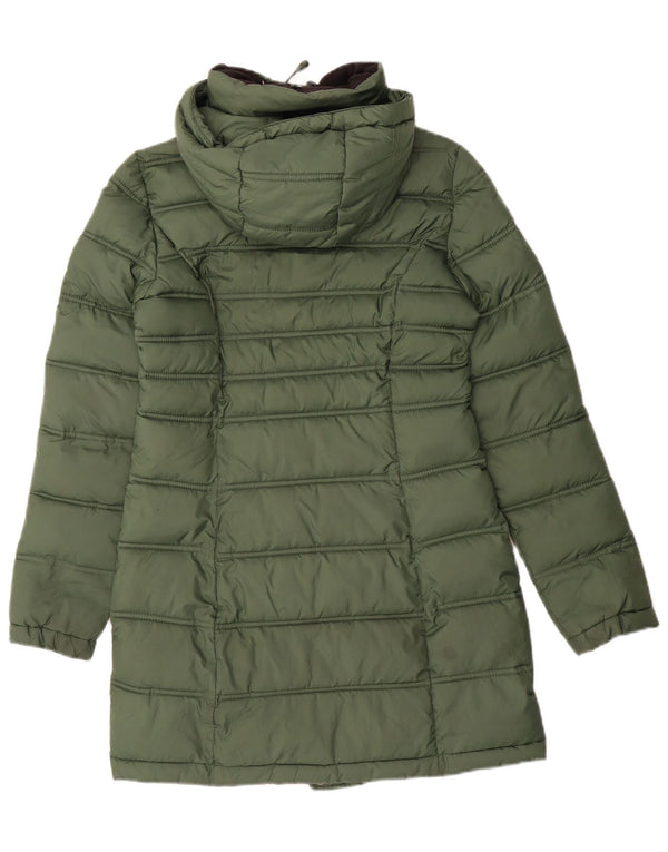 Superdry γυναικείο παλτό με κουκούλα UK 6 XS Πράσινο Πολυεστέρας