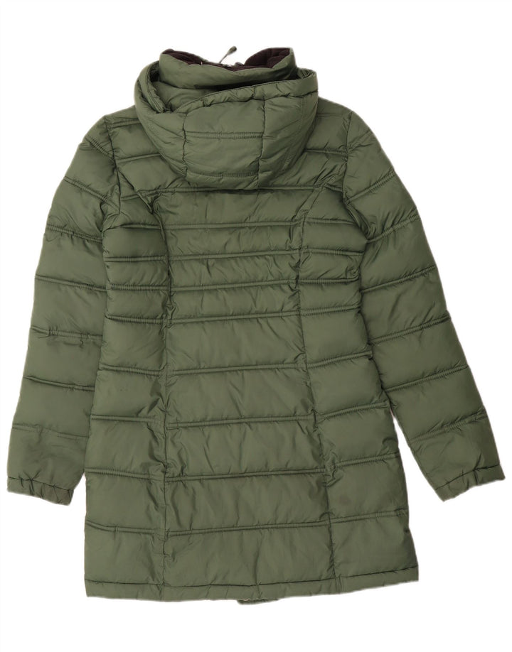 Superdry γυναικείο παλτό με κουκούλα UK 6 XS Πράσινο Πολυεστέρας