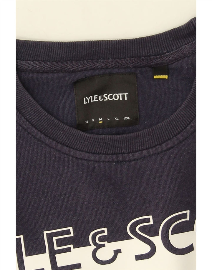 Lyle & Scott Ανδρικό γραφικό φούτερ Jumper Medium Navy Blue Colourblock