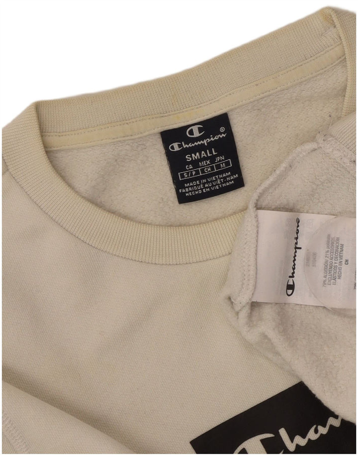 CHAMPION Ανδρικό γραφικό φούτερ Jumper Μικρό λευκό βαμβακερό