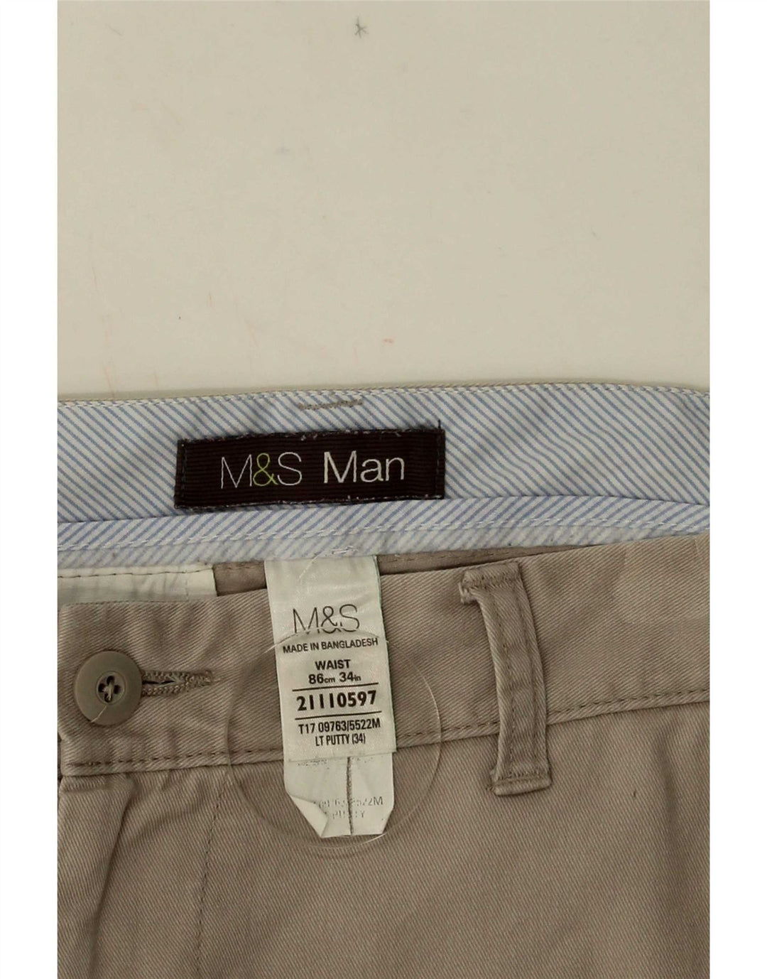 Ανδρικό σορτς Chino Marks & Spencer W34 μεγάλο μπεζ βαμβακερό