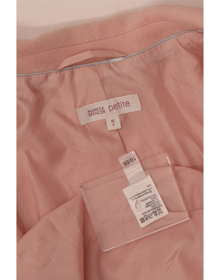 Marks & Spencer Γυναικείο Πανωφόρι UK 16 Large Pink Wool