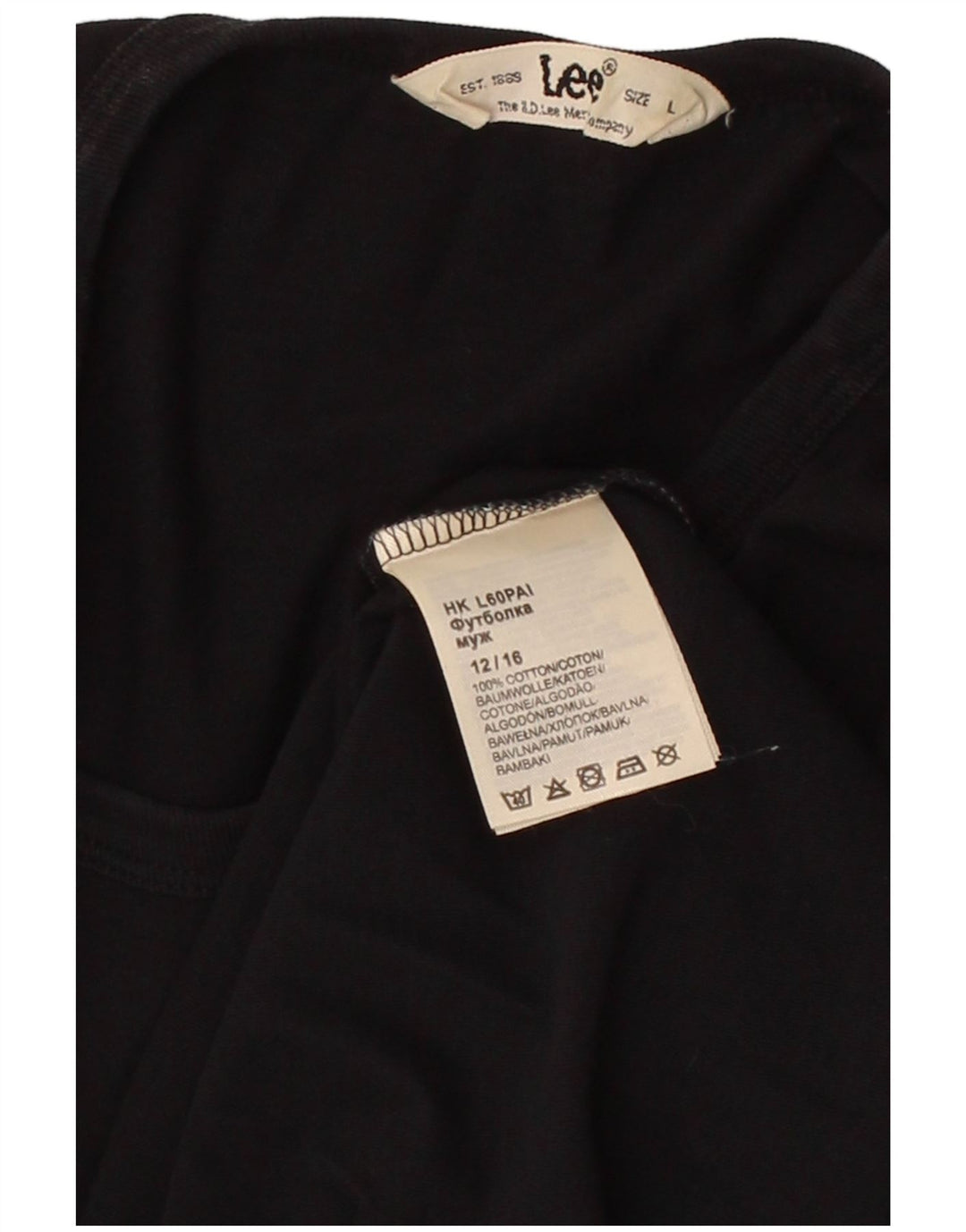 Ανδρικό γραφικό μπλουζάκι LEE Top μεγάλο μαύρο βαμβακερό