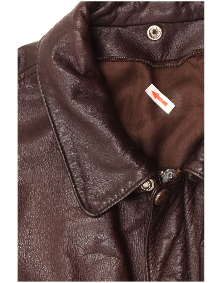 Vintage Ανδρικό Δερμάτινο Μπουφάν UK 40 Large Brown Δερμάτινο