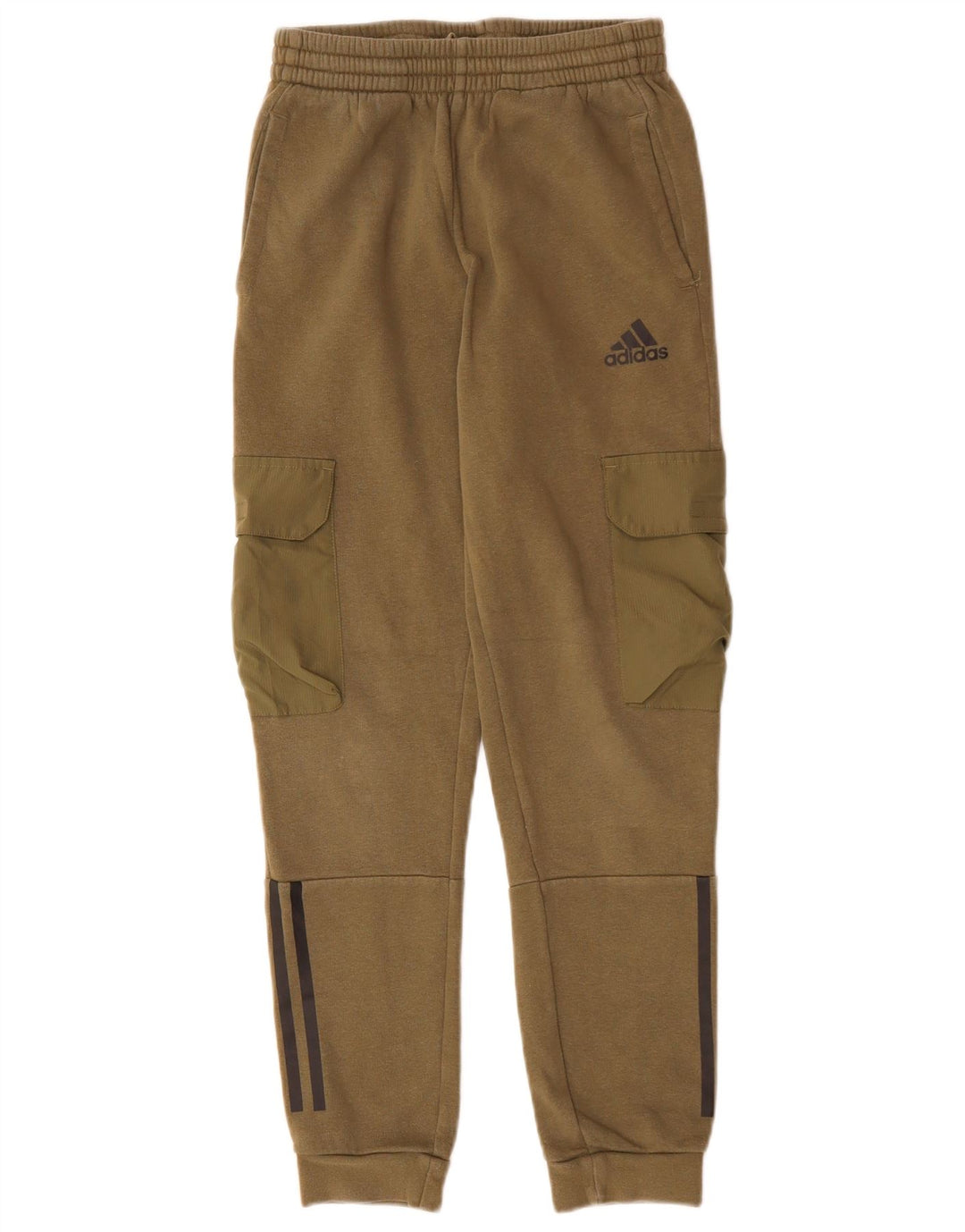 ADIDAS Boys Cargo αθλητική φόρμα παντελόνι Joggers 11-12 ετών Khaki Cotton