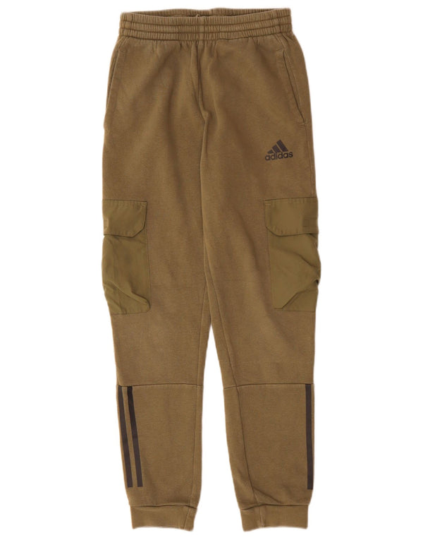 ADIDAS Boys Cargo αθλητική φόρμα παντελόνι Joggers 11-12 ετών Khaki Cotton