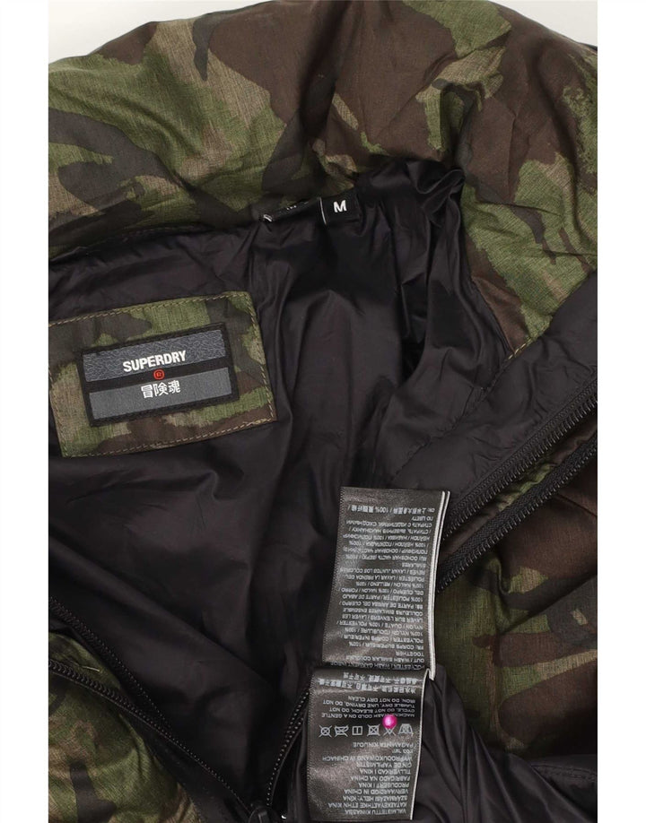 Superdry Ανδρικό μπουφάν με κουκούλα UK 38 Μεσαίο πράσινο καμουφλάζ πολυεστέρας