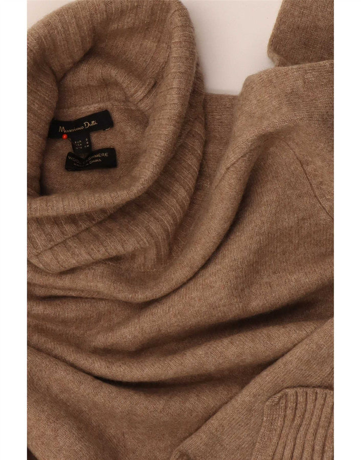 Massimo Dutti Γυναικείο πουλόβερ με ρολό λαιμόκοψη UK 10 Μικρό καφέ μαλλί