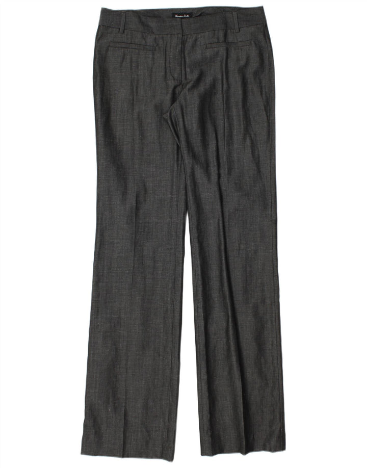 MASSIMO DUTTI Womens Straight Casual Trousers EU 38 Small W28 L34 Grey