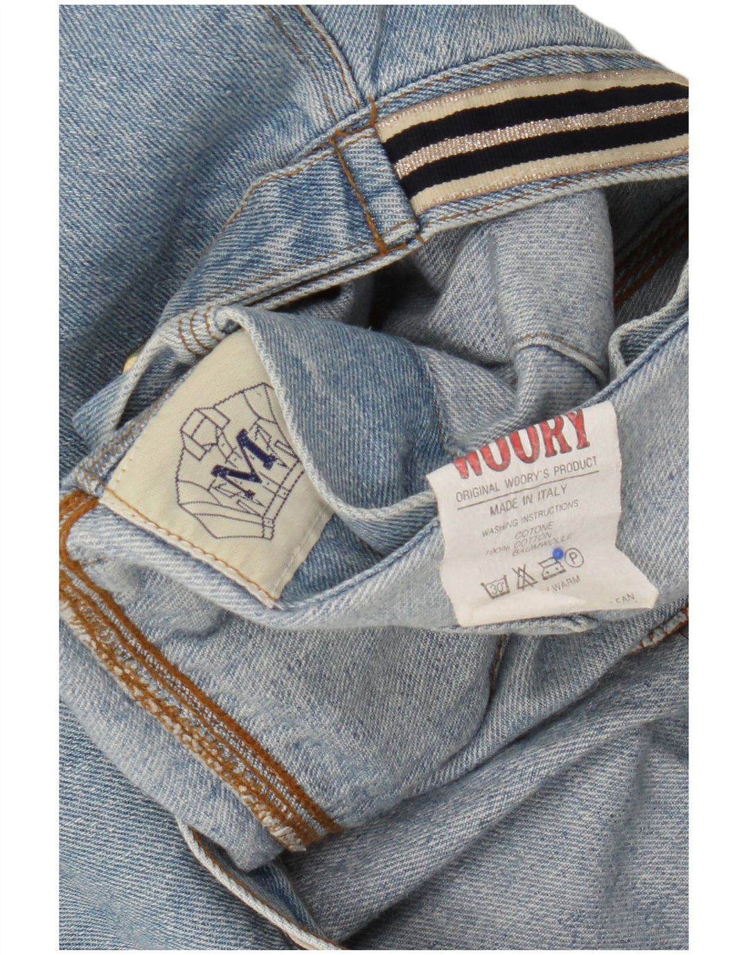 Vintage Γυναικείο Γραφικό Crop Τζιν Μπουφάν UK 14 Medium Blue Cotton