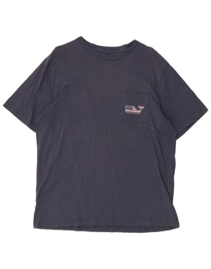 Vineyard Vines Ανδρικό γραφικό μπλουζάκι USA Top Medium Navy Blue από βαμβάκι
