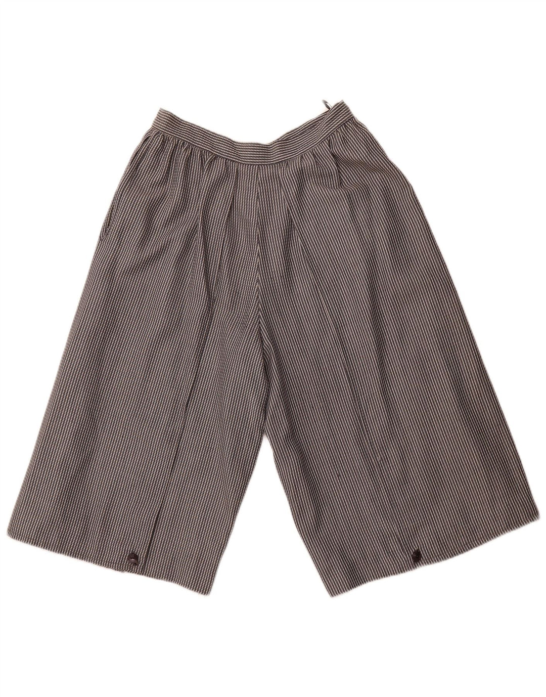 VINTAGE Γυναικείο ψηλόμεσο βερμούδα IT 44 Medium W26 Γκρι ριγέ