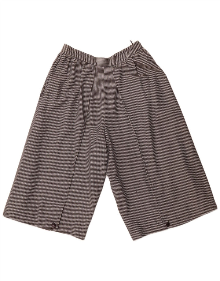 VINTAGE Γυναικείο ψηλόμεσο βερμούδα IT 44 Medium W26 Γκρι ριγέ