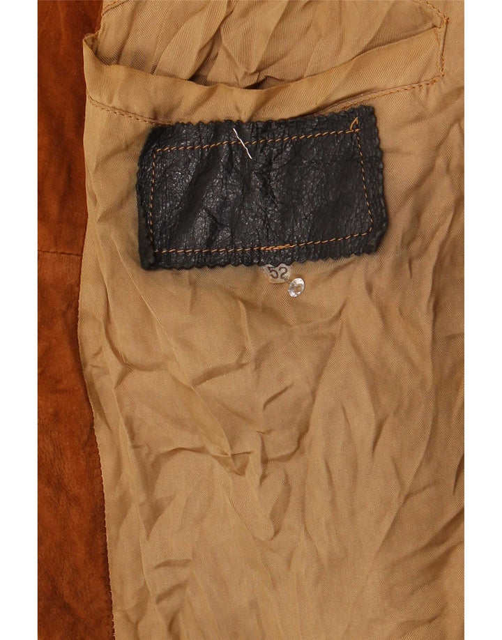 Vintage Ανδρικό Suede Bomber Jacket IT 52 XL Brown Colourblock