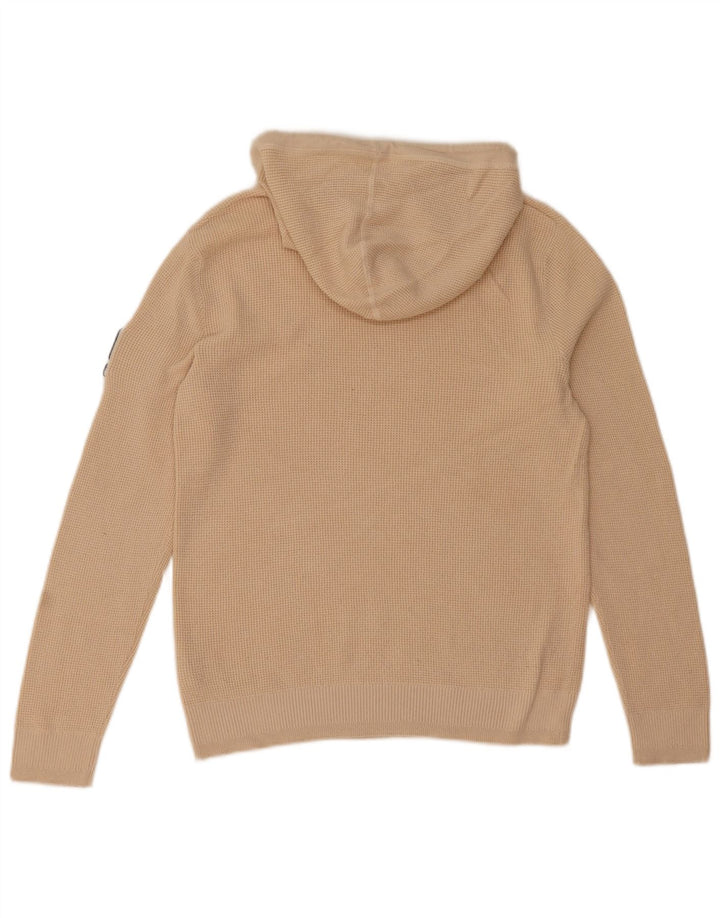 Jack & Jones Ανδρικό πουλόβερ με κουκούλα από βαμβακερό μπεζ