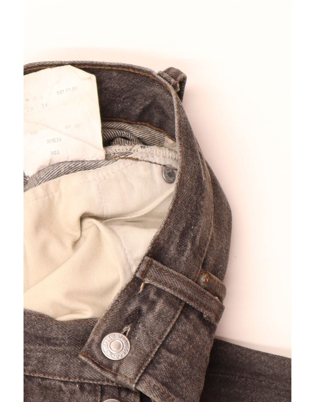 Levi's Mens 501 Straight Jeans W28 L28 Γκρι βαμβακερό