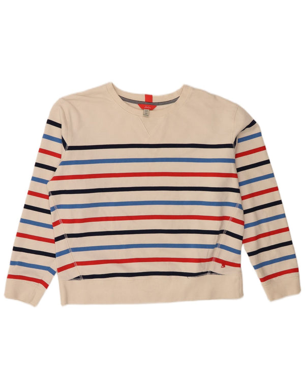 Joules γυναικεία φούτερ μεγάλου μεγέθους Jumper UK 10 Small Off White ριγέ