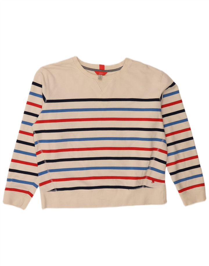 Joules γυναικεία φούτερ μεγάλου μεγέθους Jumper UK 10 Small Off White ριγέ