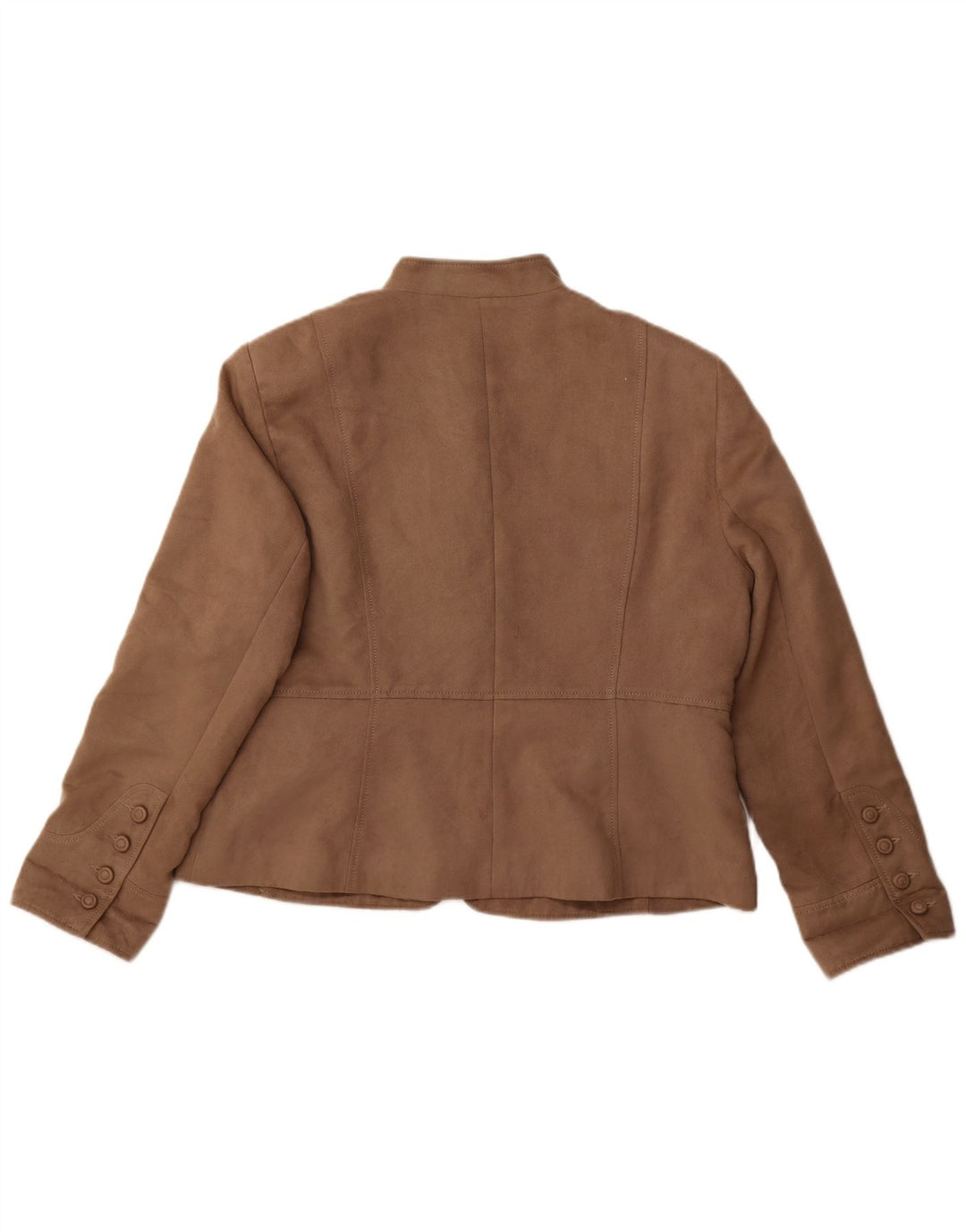 M&Co Γυναικείο μπουφάν σακάκι από συνθετικό δέρμα με 6 κουμπιά UK 20 2XL Μπεζ πολυεστέρας