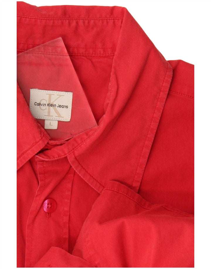 CALVIN KLEIN JEANS Ανδρικό κοντομάνικο πουκάμισο μεγάλο κόκκινο