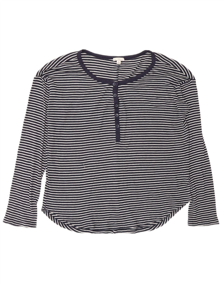 Γυναικείο μπλουζάκι Gas Μακρύ μανίκι UK 14 Medium Navy Blue ριγέ πολυεστέρας