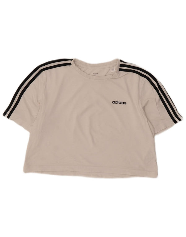 Γυναικείο μπλουζάκι Adidas Crop Oversized Top UK 8/10 Μικρό λευκό βαμβακερό