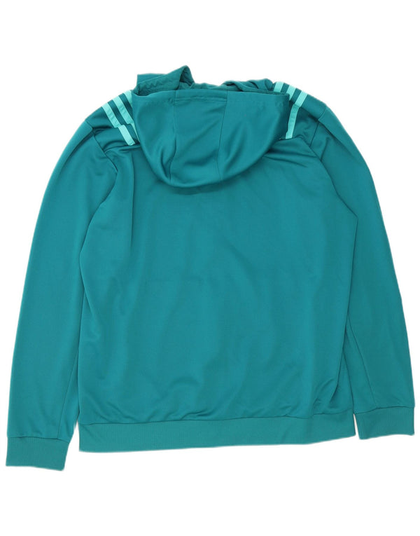 Ανδρική αθλητική φόρμα Adidas Munster Rugby Hooded Top Jacket XL Turquoise