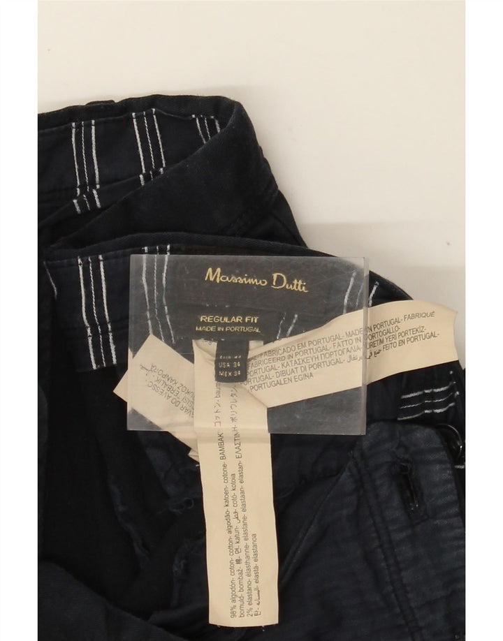 MASSIMO DUTTI Ανδρικό παντελόνι Chino EU 44 Large W34 L32 Navy Blue