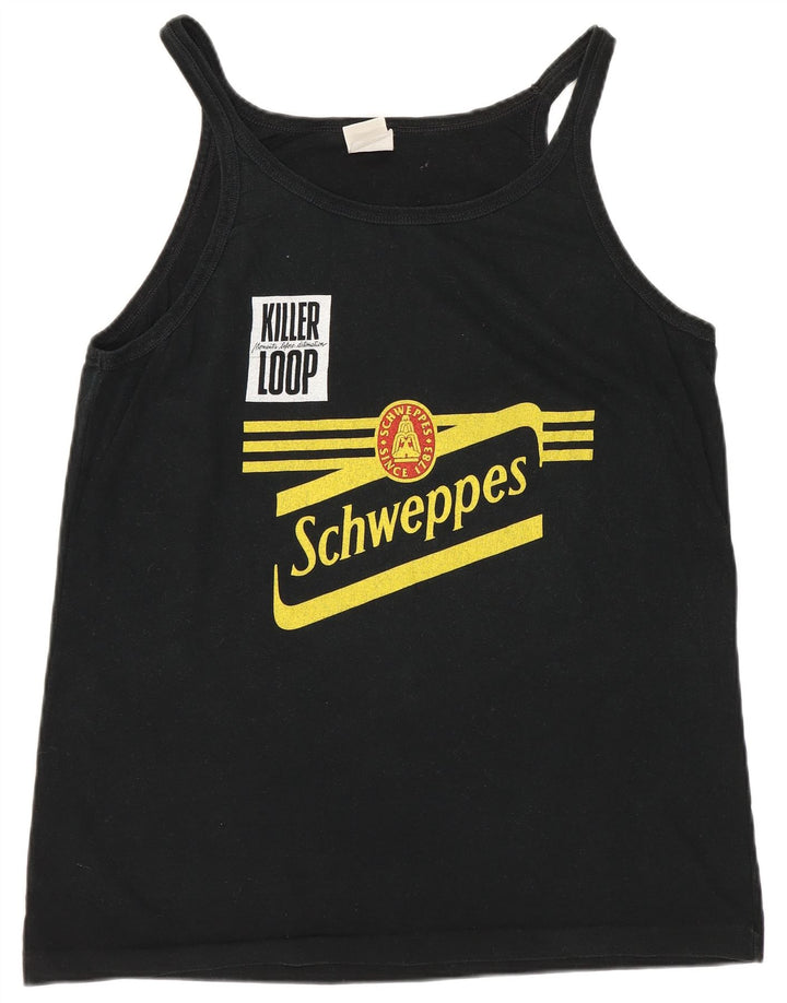 Γυναικείο γραφικό γιλέκο Benetton UK 18 XL Μαύρο βαμβακερό