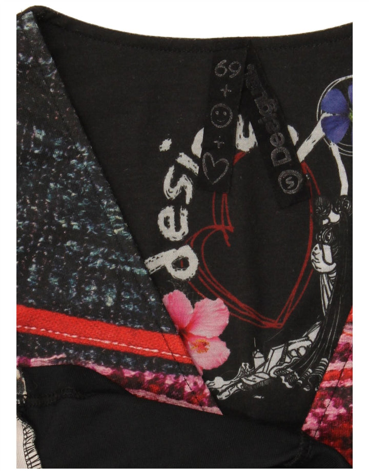 DESIGUAL Γυναικείο φόρεμα με μανίκια 3/4 UK 10 Small Black Geometric